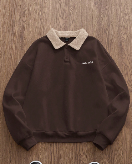 SWAVVY Men's Knitted Casual Loose Fit Thermal Lined Long Sleeve Sweatshirt, Autumn/Winter